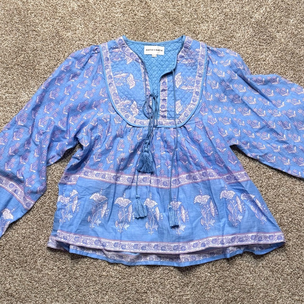 Antik Batik Blue Blouse size XS